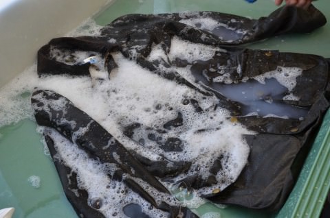 バブアー水洗い