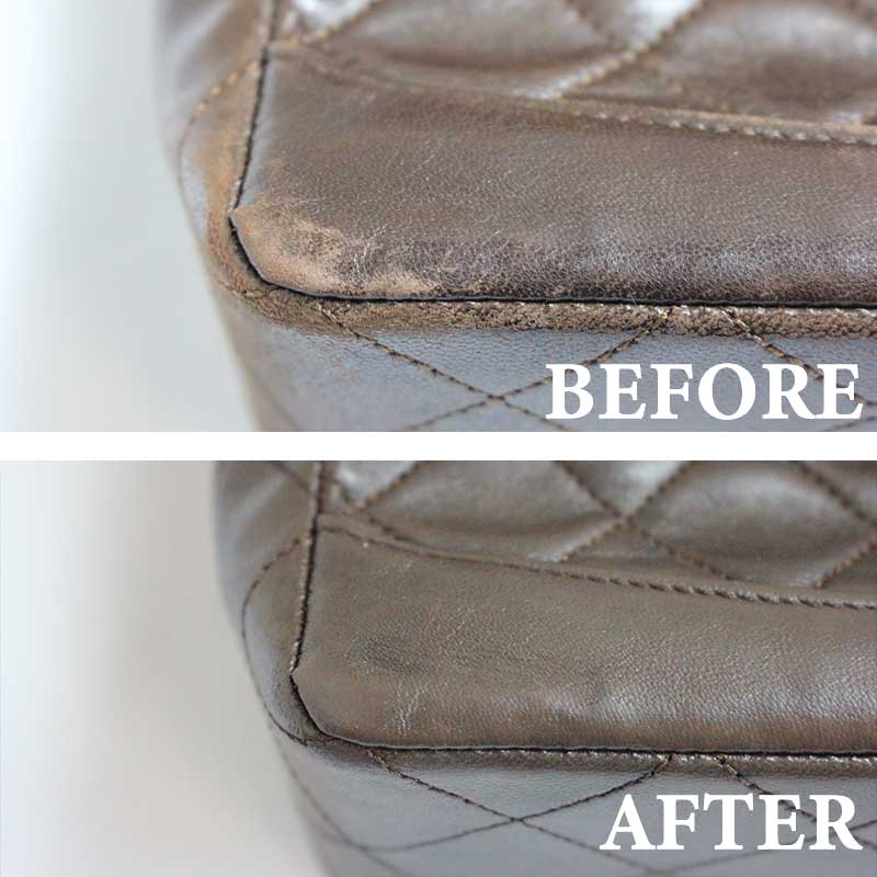 シャネルマトラッセ四隅の擦れ修復